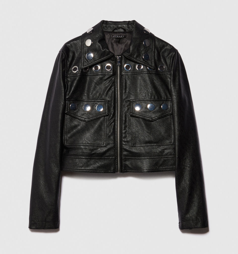 Jacket with eyelets - women's jackets - Black | Sisley image number 6